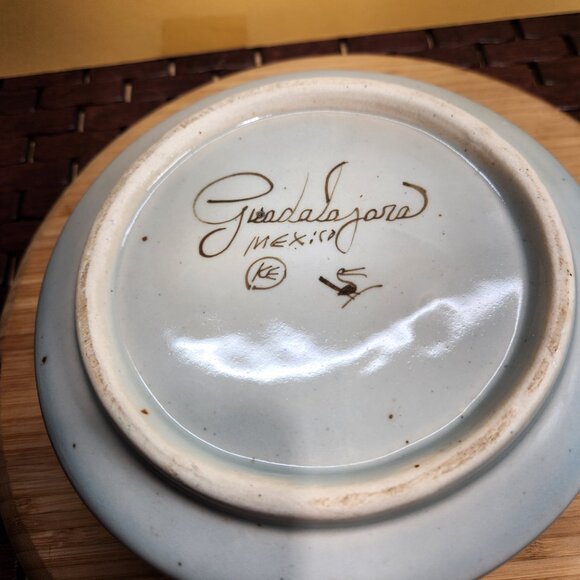 Ken Edwards El Palomar Guadalajara Blue Flower Lidded Bowl Mexican Pottery VTG - Picture 6 of 9